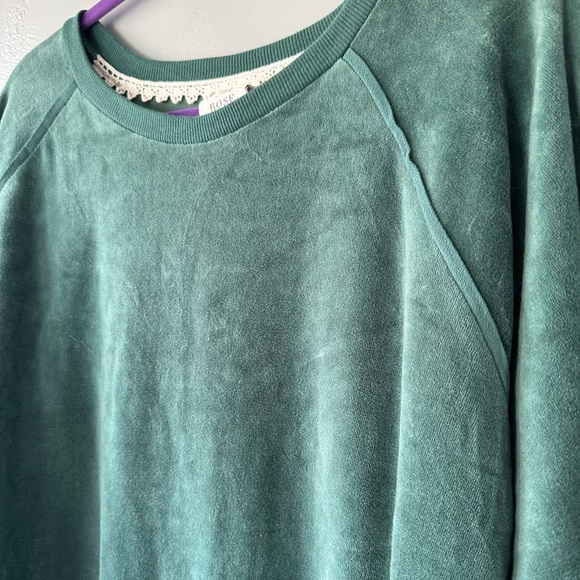 Emerald green velour-like feel sweatshirt, Knox Rose brand, size XXL - Picture 2 of 8